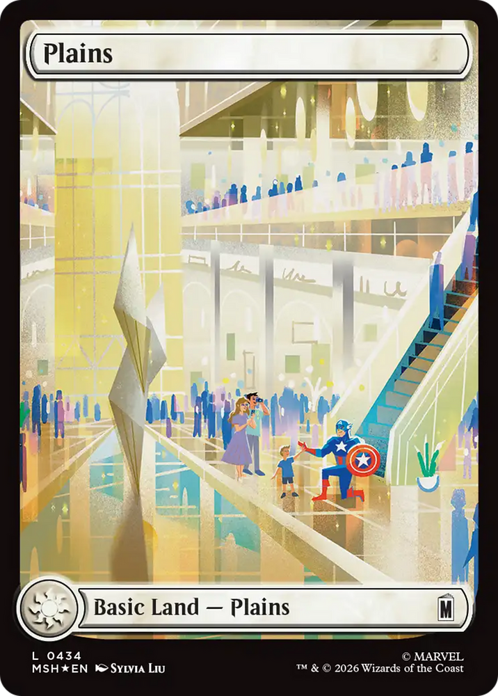 Plains (0434) (Surge Foil) [Marvel Super Heroes] Magic: The Gathering