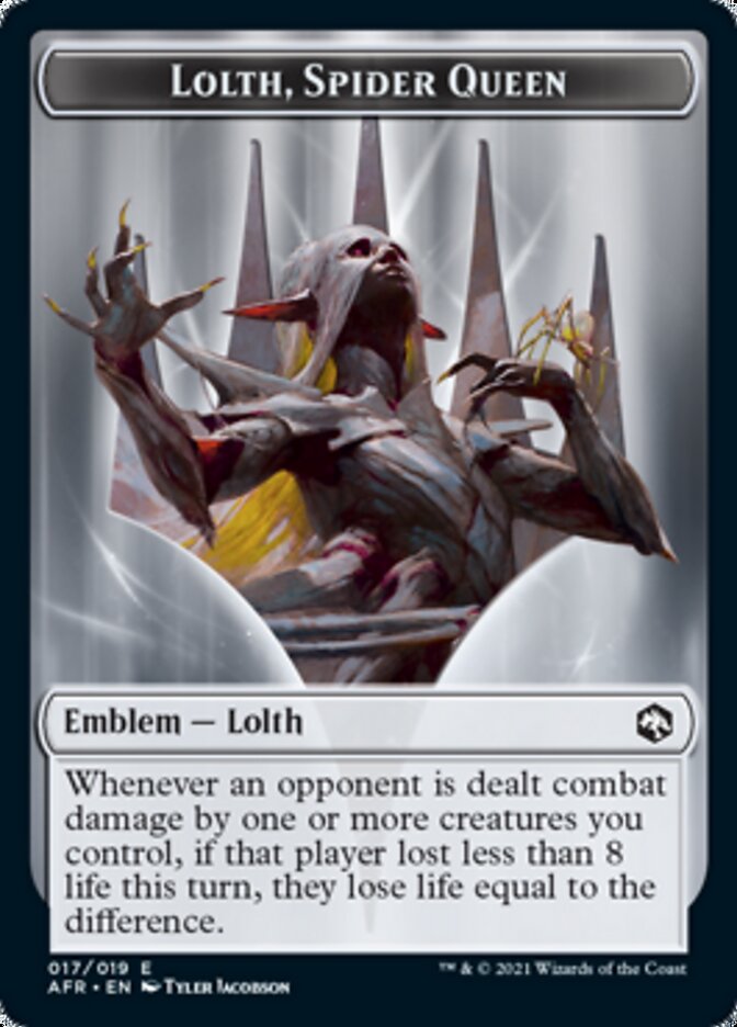 Spider // Lolth, Spider Queen Emblem Double-Sided Token [Dungeons & Dragons: Adventures in the Forgotten Realms Tokens] Magic: The Gathering