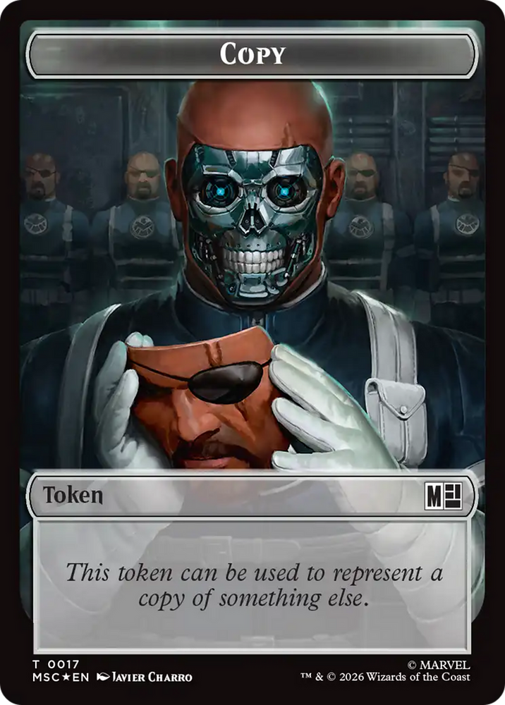 Copy (017) // Wall (019) Double-Sided Token (Surge Foil) [Marvel Super Heroes Commander Tokens] Magic: The Gathering