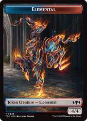 Elemental (0027) // Monk Double-Sided Token [Tarkir: Dragonstorm Commander Tokens] Magic: The Gathering