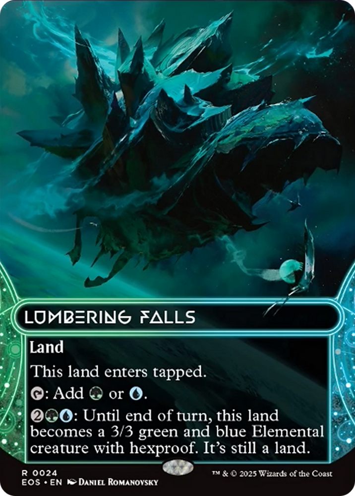 Lumbering Falls (0024) (Borderless) [Edge of Eternities: Stellar Sights] Magic: The Gathering