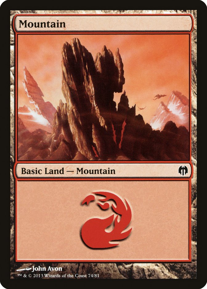 Mountain (74) [Duel Decks: Heroes vs. Monsters] Magic: The Gathering