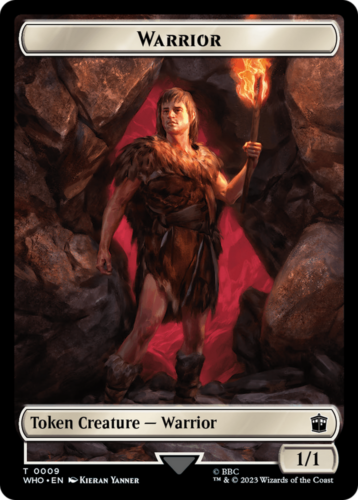 Warrior // Clue (0021) Double-Sided Token [Doctor Who Tokens] Magic: The Gathering