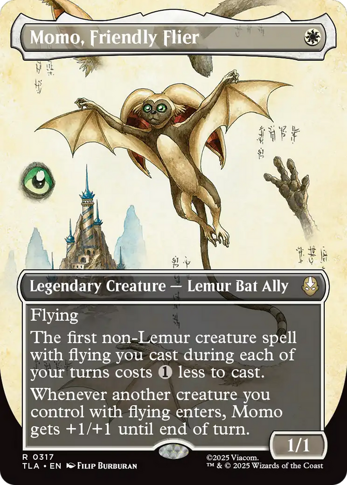 Momo, Friendly Flier (Borderless) [Avatar: The Last Airbender] Magic: The Gathering