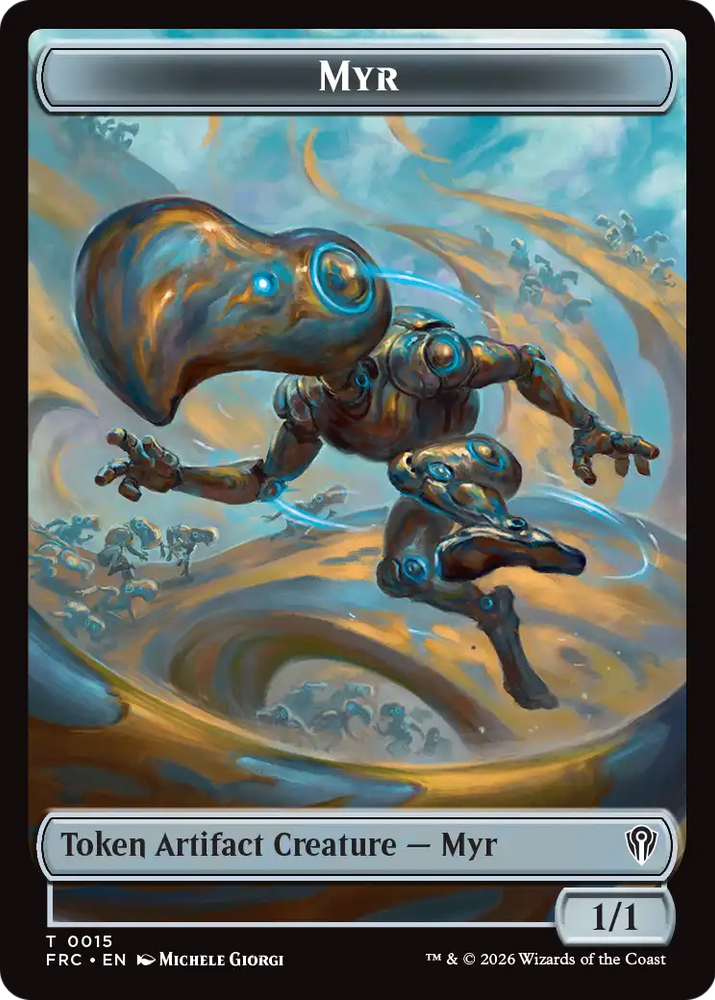 Angel // Myr Double-Sided Token [Reality Fracture Commander Tokens] Magic: The Gathering