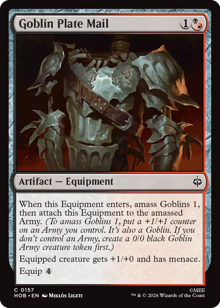 Goblin Plate Mail [The Hobbit] Magic: The Gathering