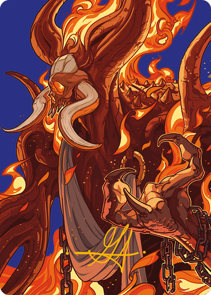 Phlage, Titan of Fire's Fury Art Card (Gold-Stamped Signature) [Modern Horizons 3 Art Series] Magic: The Gathering