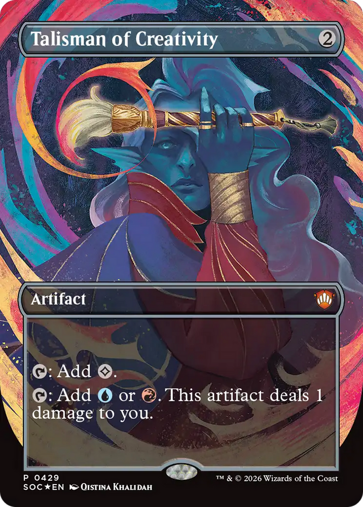 Talisman of Creativity (Borderless) [Secrets of Strixhaven Commander] Magic: The Gathering