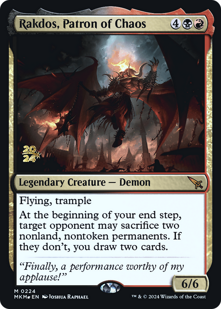 Rakdos, Patron of Chaos [Murders at Karlov Manor Prerelease Promos] Magic: The Gathering
