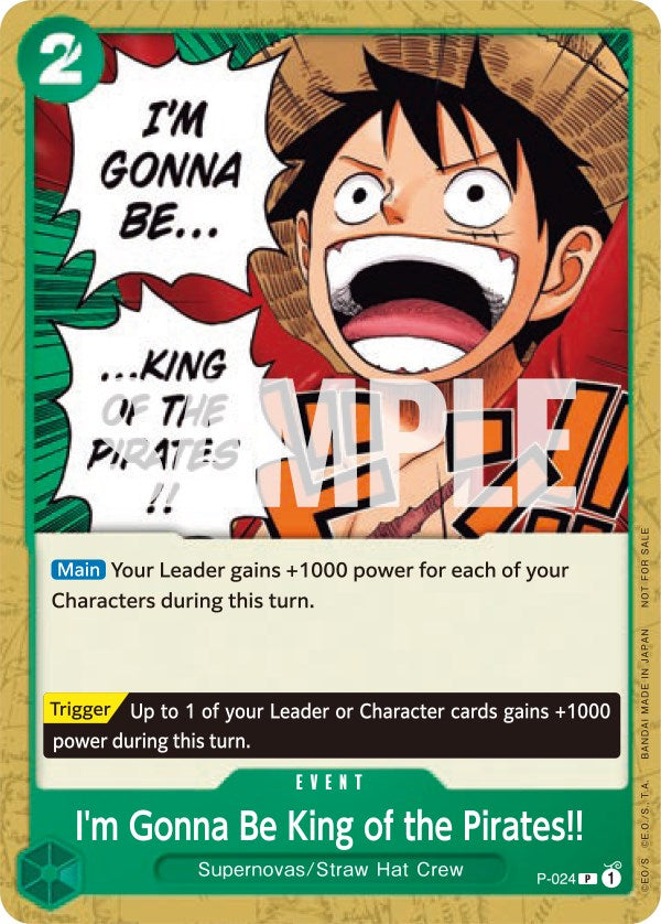 I'm Gonna Be King of the Pirates!! [One Piece Promotion Cards] Bandai