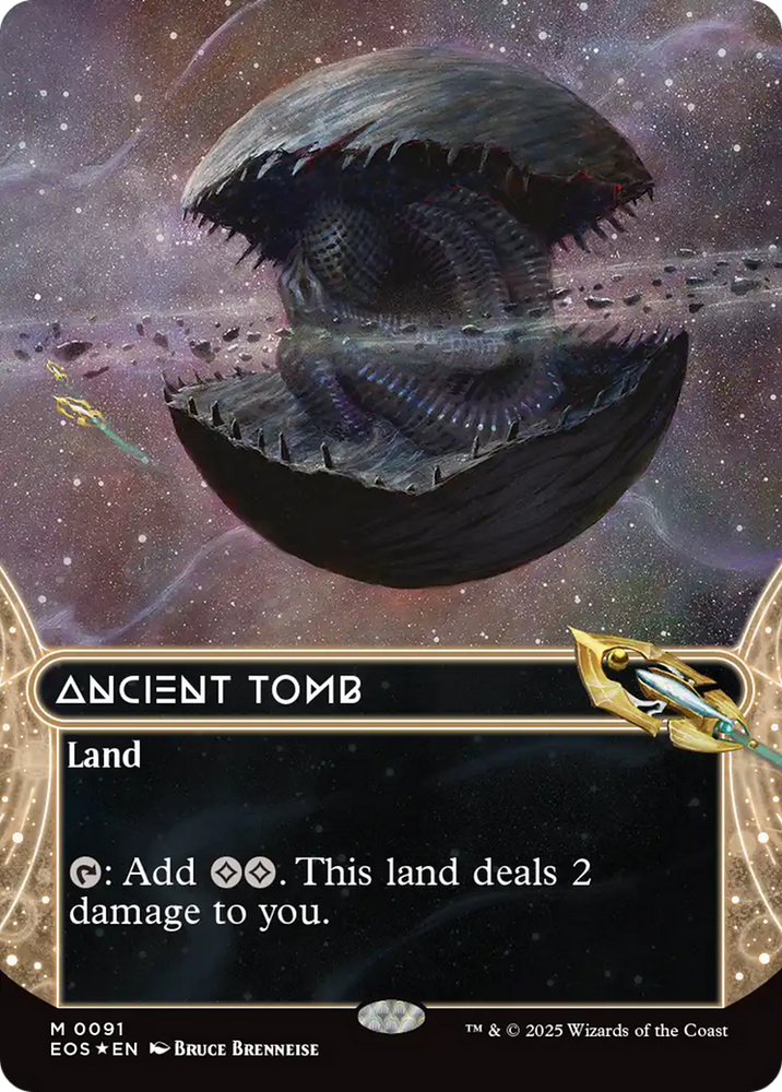 Ancient Tomb (0091) (Borderless) (Galaxy Foil) [Edge of Eternities] Magic: The Gathering
