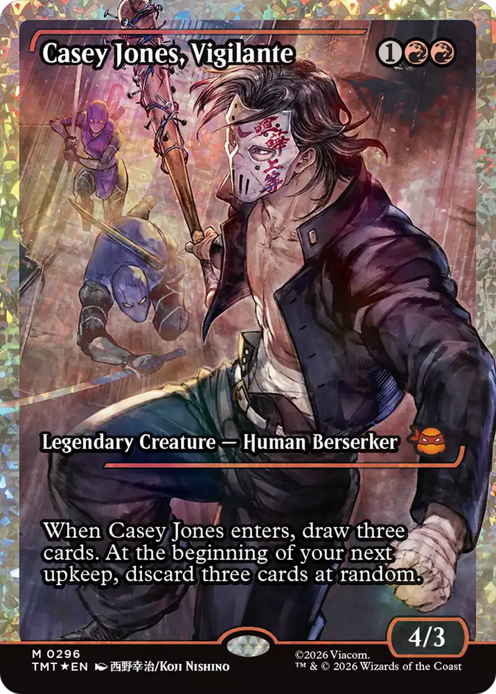 Casey Jones, Vigilante (0296) (Showcase) (Fracture Foil) [Teenage Mutant Ninja Turtles] Magic: The Gathering