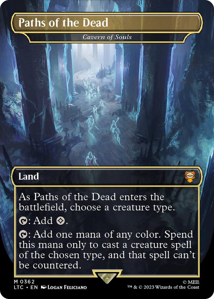 Paths of the Dead - Cavern of Souls (Borderless) (Surge Foil Realms and Relics) [The Lord of the Rings: Tales of Middle-Earth Commander] Magic: The Gathering