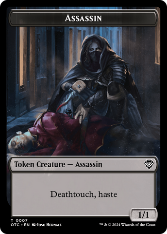 Assassin // Food Double-Sided Token [Outlaws of Thunder Junction Commander Tokens] Magic: The Gathering