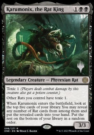 Karumonix, the Rat King (Promo Pack) [Phyrexia: All Will Be One Promos] Magic: The Gathering