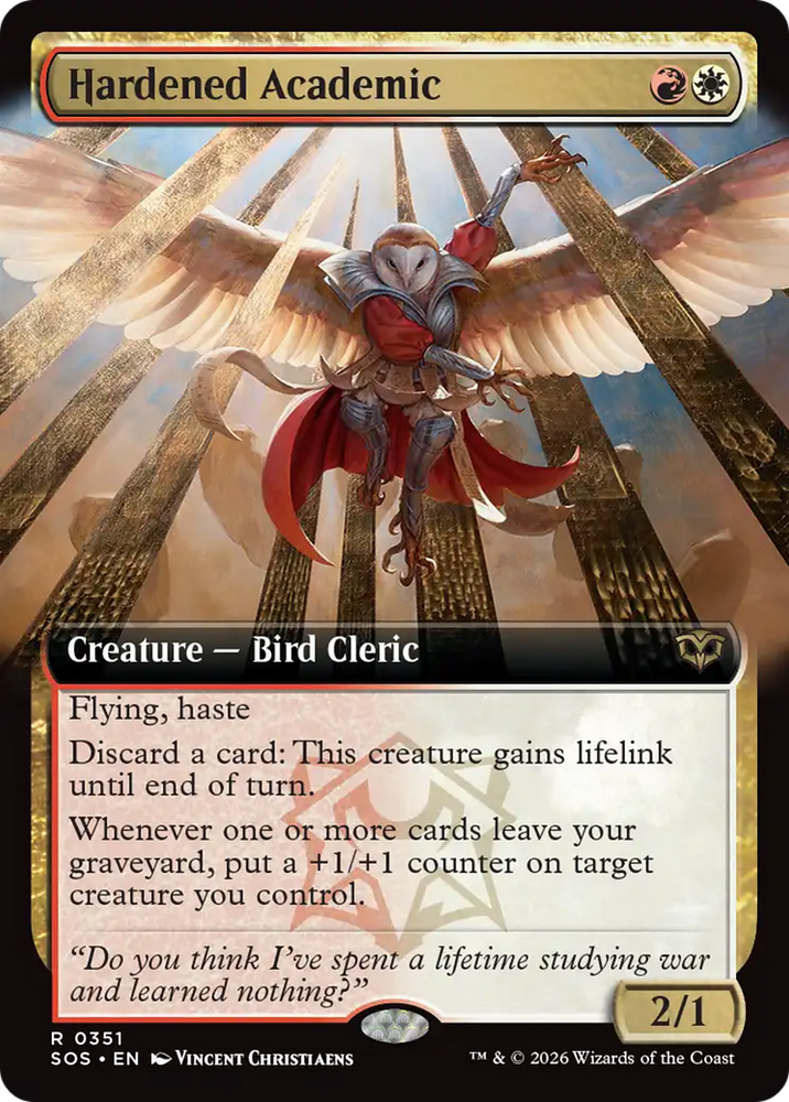 Hardened Academic (Extended Art) [Secrets of Strixhaven] Magic: The Gathering
