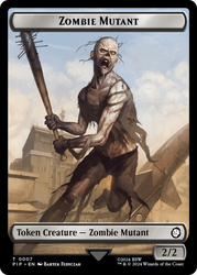 Junk // Zombie Mutant Double-Sided Token [Fallout Tokens] Magic: The Gathering