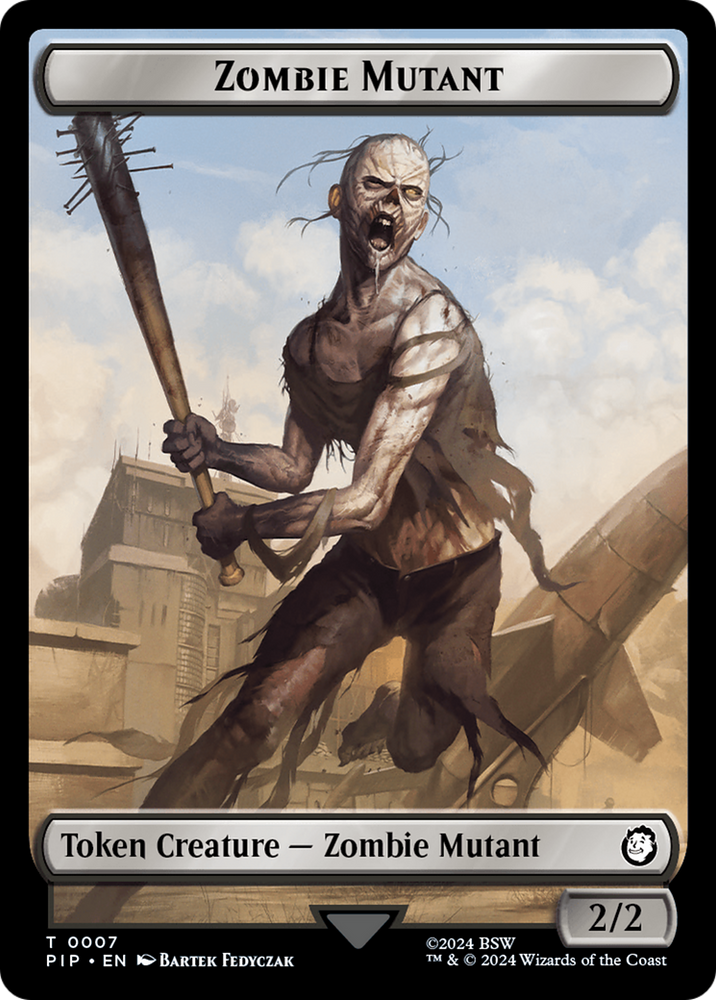 Radiation // Zombie Mutant Double-Sided Token [Fallout Tokens] Magic: The Gathering