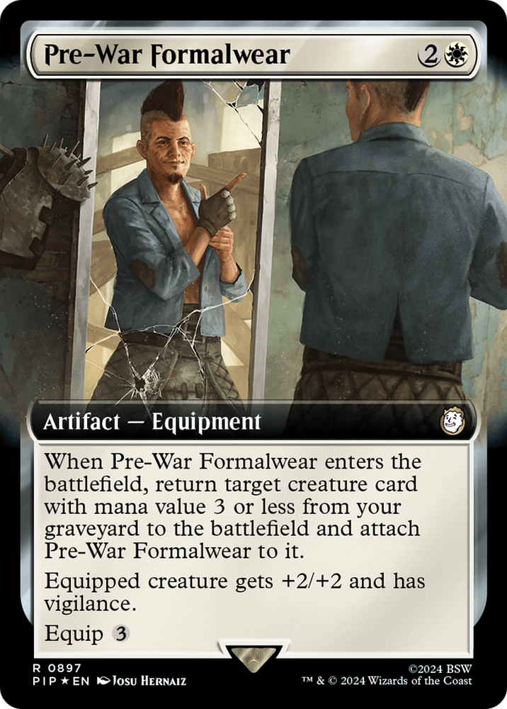 Pre-War Formalwear (Extended Art) (Surge Foil) [Fallout] Magic: The Gathering