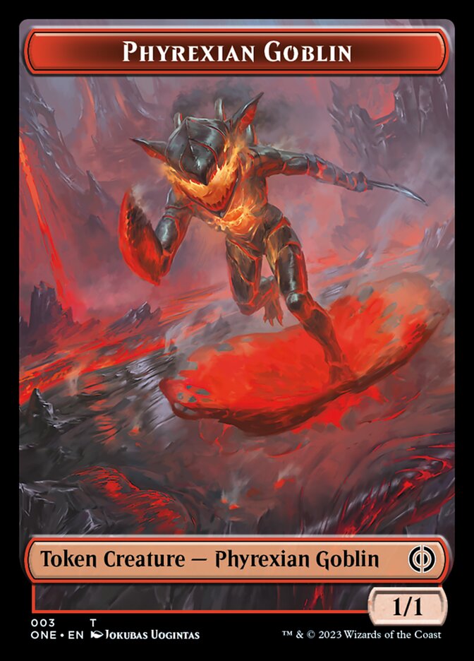 Phyrexian Mite (011) // Phyrexian Goblin Double-Sided Token [Phyrexia: All Will Be One Tokens] Magic: The Gathering