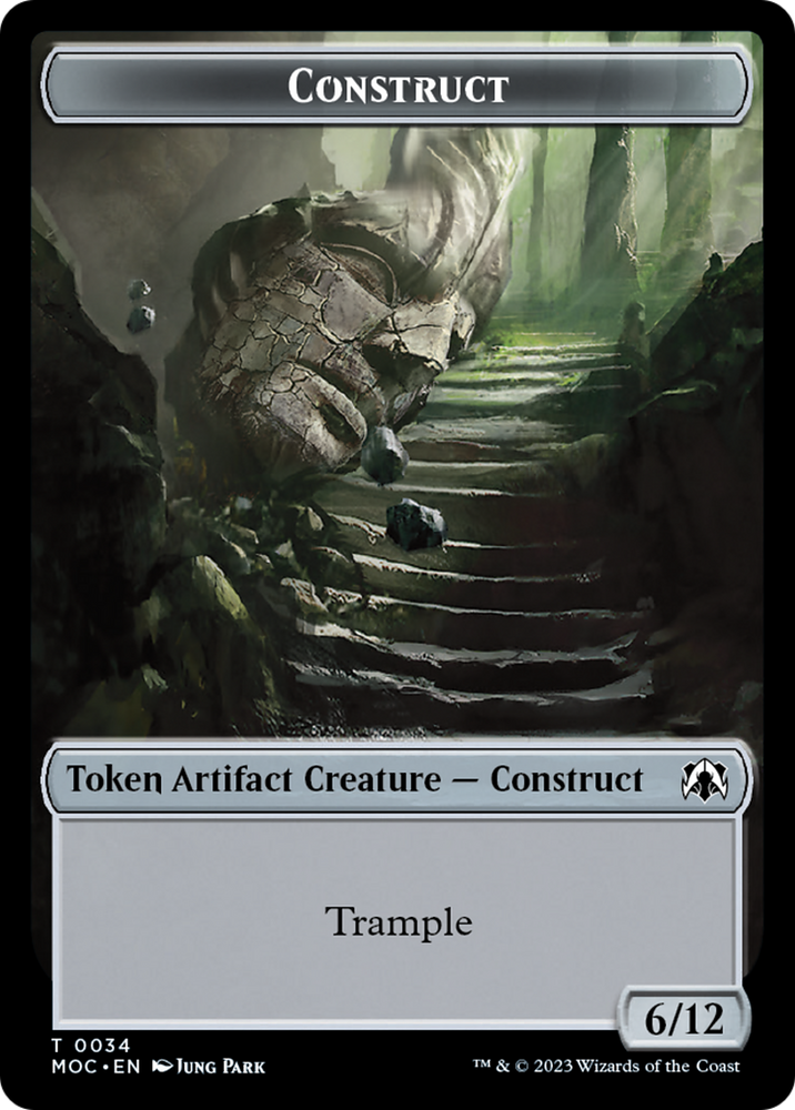Phyrexian Golem // Construct Double-Sided Token [March of the Machine Commander Tokens] Magic: The Gathering