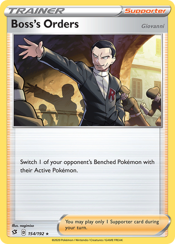 Boss's Orders (154/192) (Giovanni) [Sword & Shield: Rebel Clash] Pokémon