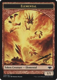 Elemental (008) // Serra the Benevolent Emblem (020) Double-Sided Token [Modern Horizons Tokens] Magic: The Gathering