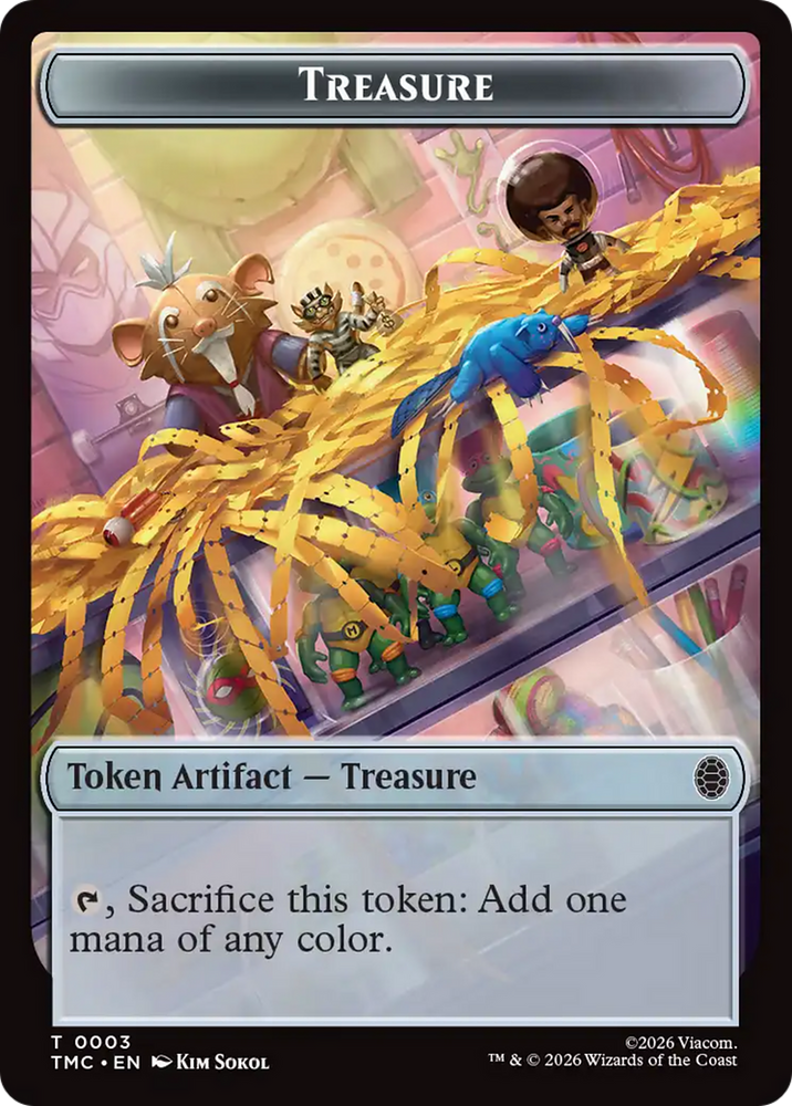 Treasure // Copy Double-Sided Token [Teenage Mutant Ninja Turtles Commander Tokens] Magic: The Gathering