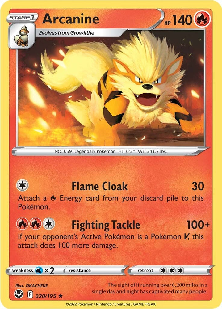 Arcanine (020/195) [Sword & Shield: Silver Tempest] Pokémon