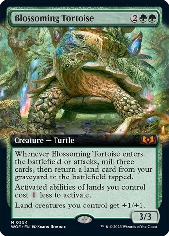 Blossoming Tortoise (Extended Art) [Wilds of Eldraine] Magic: The Gathering