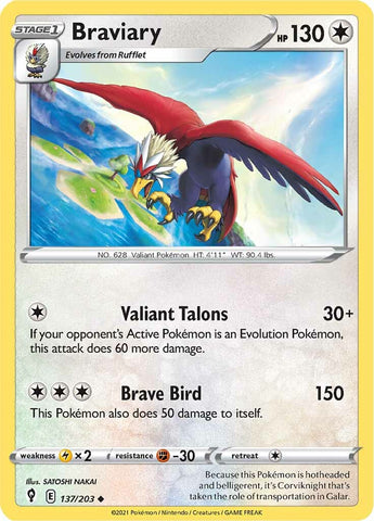 Braviary (137/203) [Sword & Shield: Evolving Skies] Pokémon