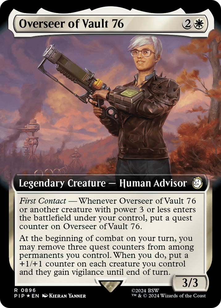 Overseer of Vault 76 (Extended Art) (Surge Foil) [Fallout] Magic: The Gathering