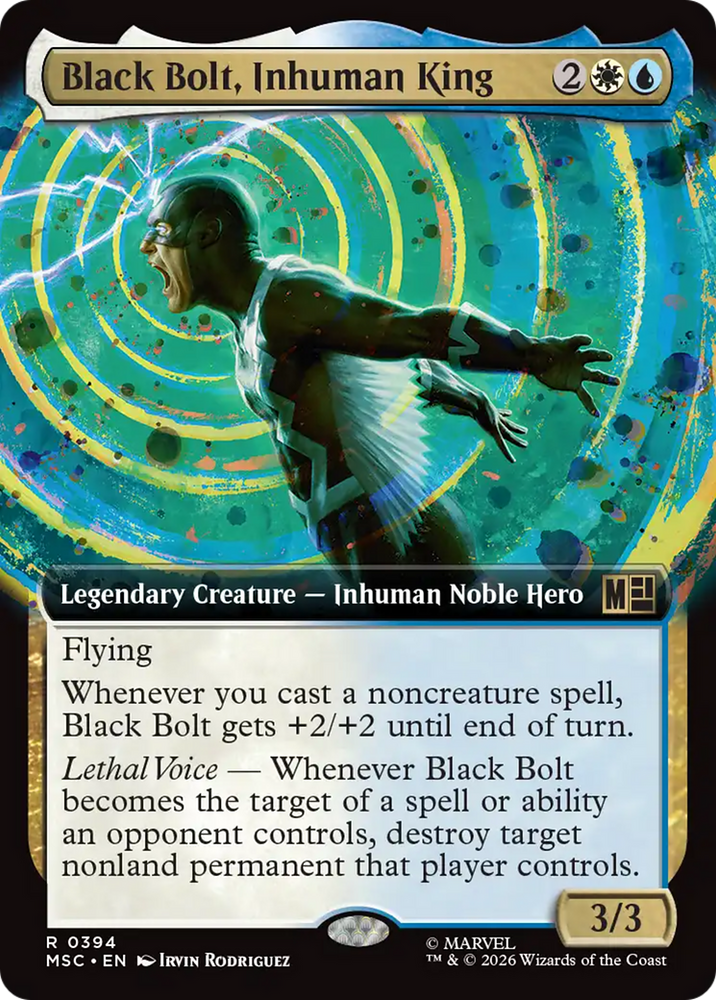 Black Bolt, Inhuman King (Extended Art) [Marvel Super Heroes Commander] Magic: The Gathering