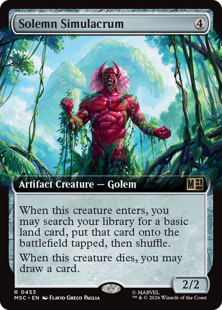 Solemn Simulacrum (Extended Art) [Marvel Super Heroes Commander] Magic: The Gathering