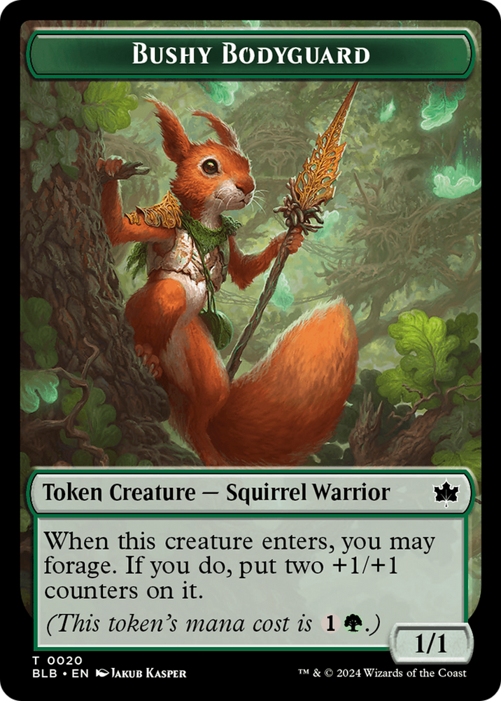 Bushy Bodyguard Token [Bloomburrow Tokens] Magic: The Gathering
