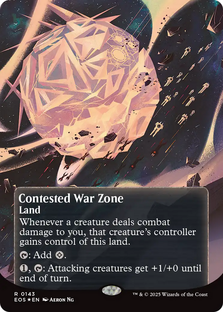 Contested War Zone (0143) (Borderless) (Galaxy Foil) [Edge of Eternities: Stellar Sights] Magic: The Gathering