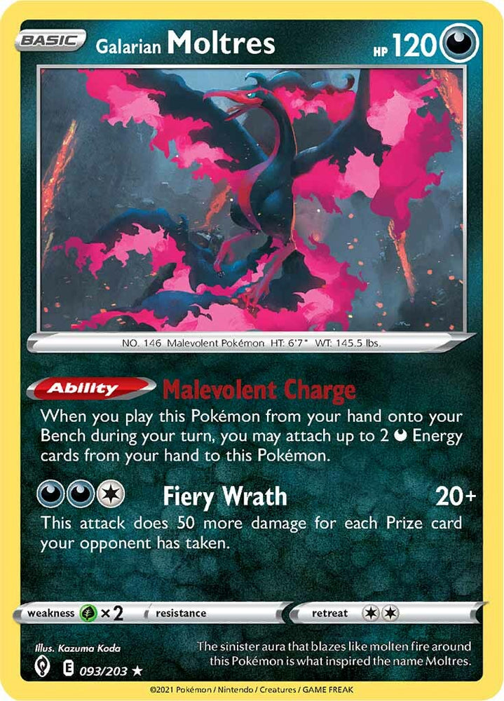 Galarian Moltres (093/203) [Sword & Shield: Evolving Skies] Pokémon