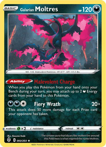 Galarian Moltres (093/203) [Sword & Shield: Evolving Skies] Pokémon