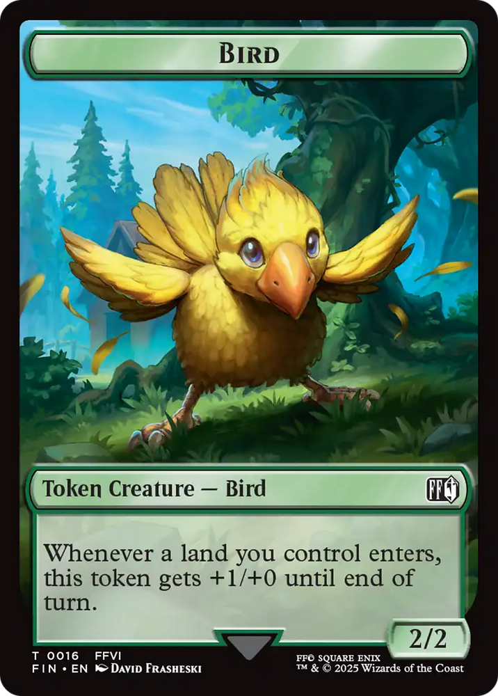 Bird (0016) // Wizard (0014) Double-Sided Token [FINAL FANTASY Tokens] Magic: The Gathering