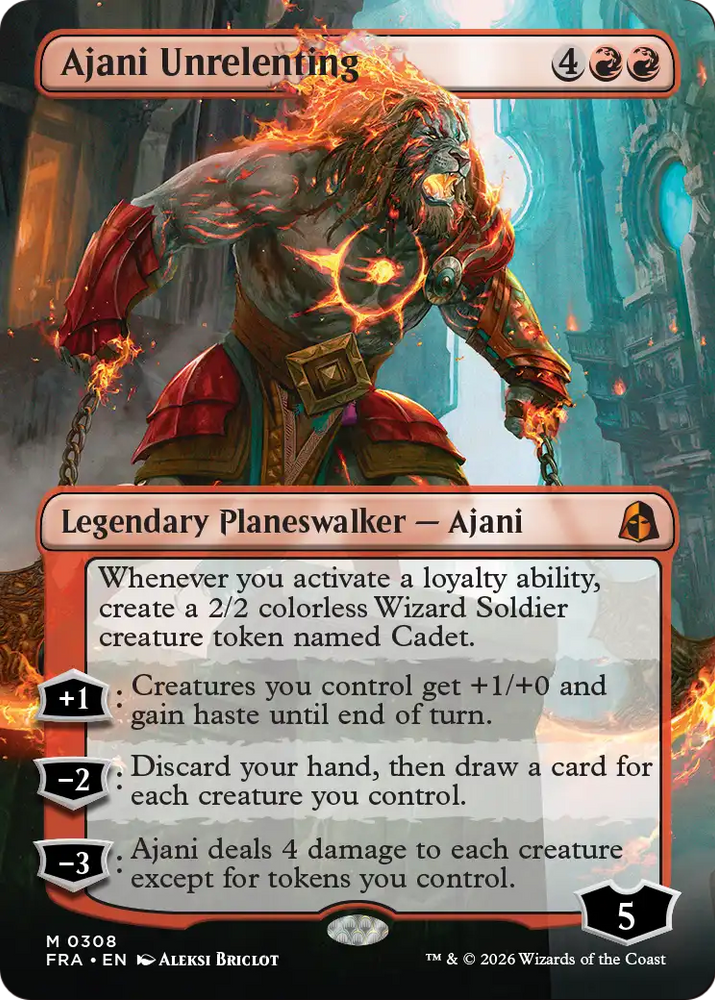 Ajani Unrelenting (Borderless) [Reality Fracture] Magic: The Gathering