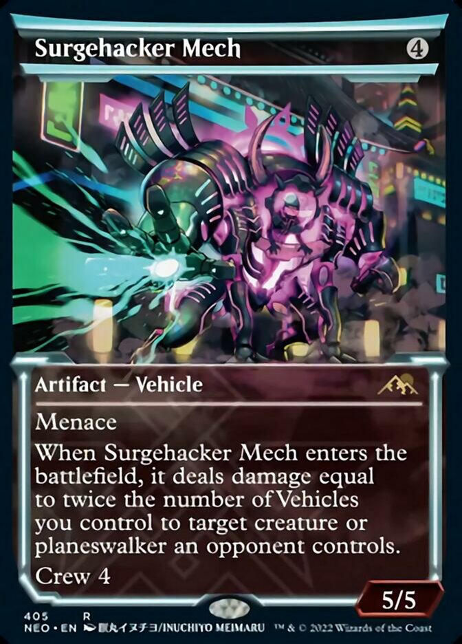 Surgehacker Mech (Showcase Soft Glow) [Kamigawa: Neon Dynasty] Magic: The Gathering