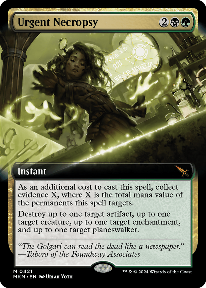 Urgent Necropsy (Extended Art) [Murders at Karlov Manor] Magic: The Gathering