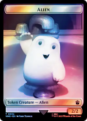 Alien // Mark of the Rani Double-Sided Token (Surge Foil) [Doctor Who Tokens] Magic: The Gathering