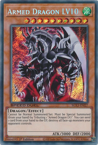 Armed Dragon LV10 [SGX3-ENI27] Secret Rare Yu-Gi-Oh!