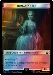 Human Noble // Treasure (0062) Double-Sided Token (Surge Foil) [Doctor Who Tokens] Magic: The Gathering