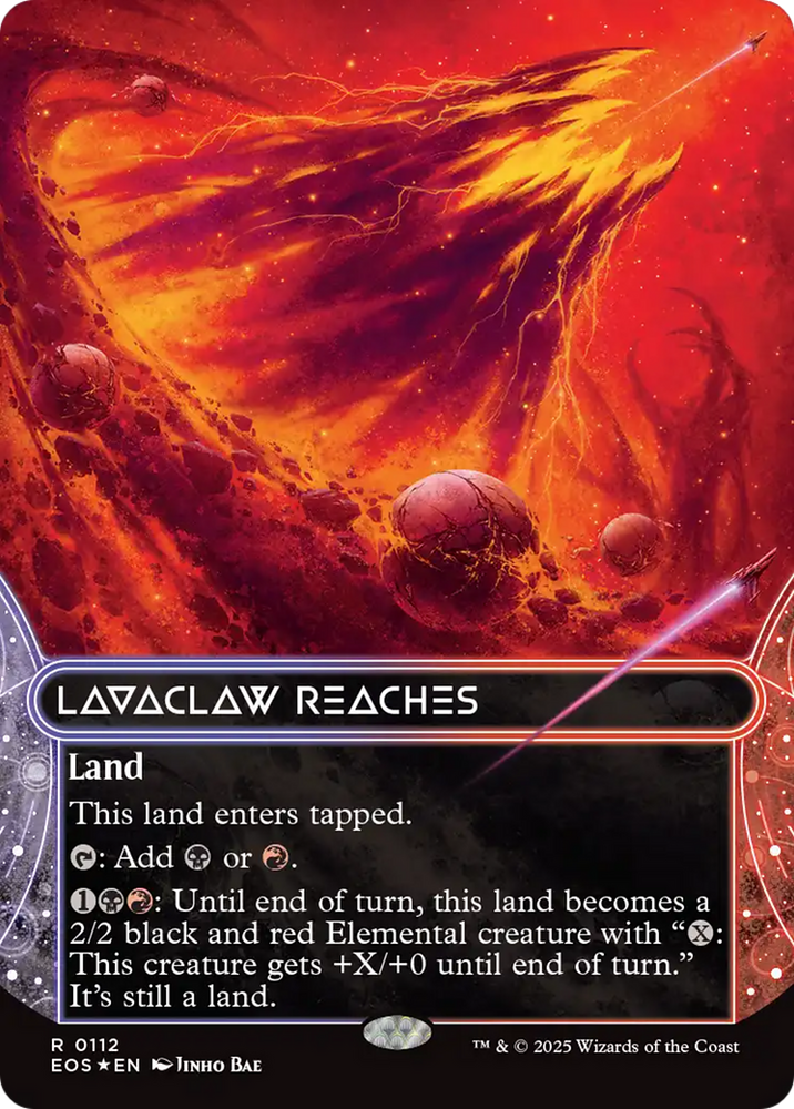 Lavaclaw Reaches (0112) (Borderless) (Galaxy Foil) [Edge of Eternities: Stellar Sights] Magic: The Gathering