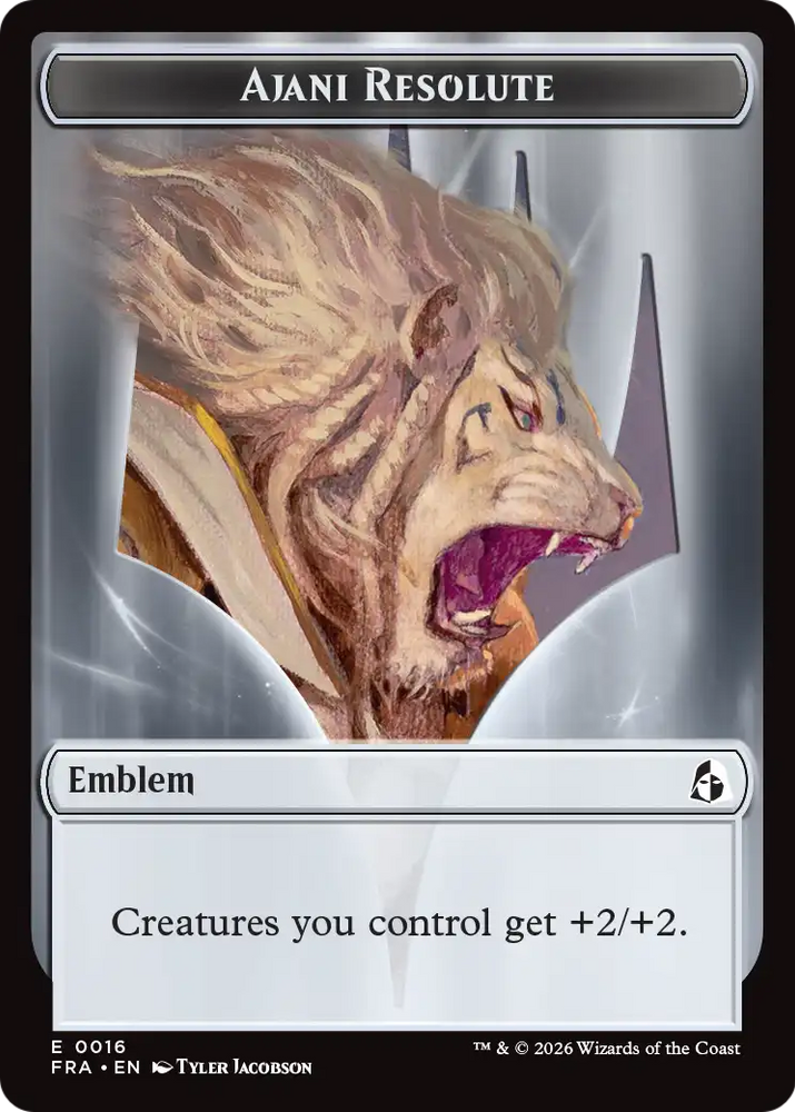 Ajani's Pridemate // Ajani Resolute Double-Sided Token [Reality Fracture Tokens] Magic: The Gathering