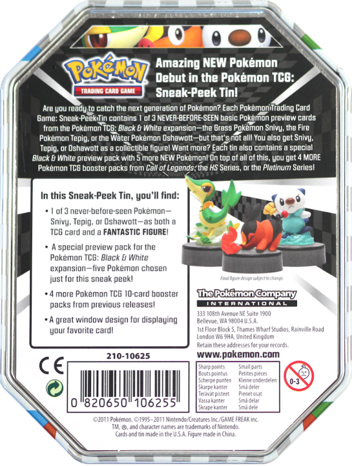 Black & White - Sneak-Peek Tin (Tepig) Pokémon