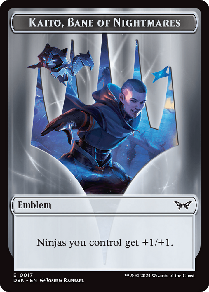 Emblem - Kaito, Bane of Nightmares [Duskmourn: House of Horror Tokens] Magic: The Gathering