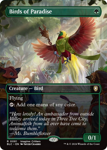 Birds of Paradise (Borderless) [Bloomburrow Commander] Magic: The Gathering